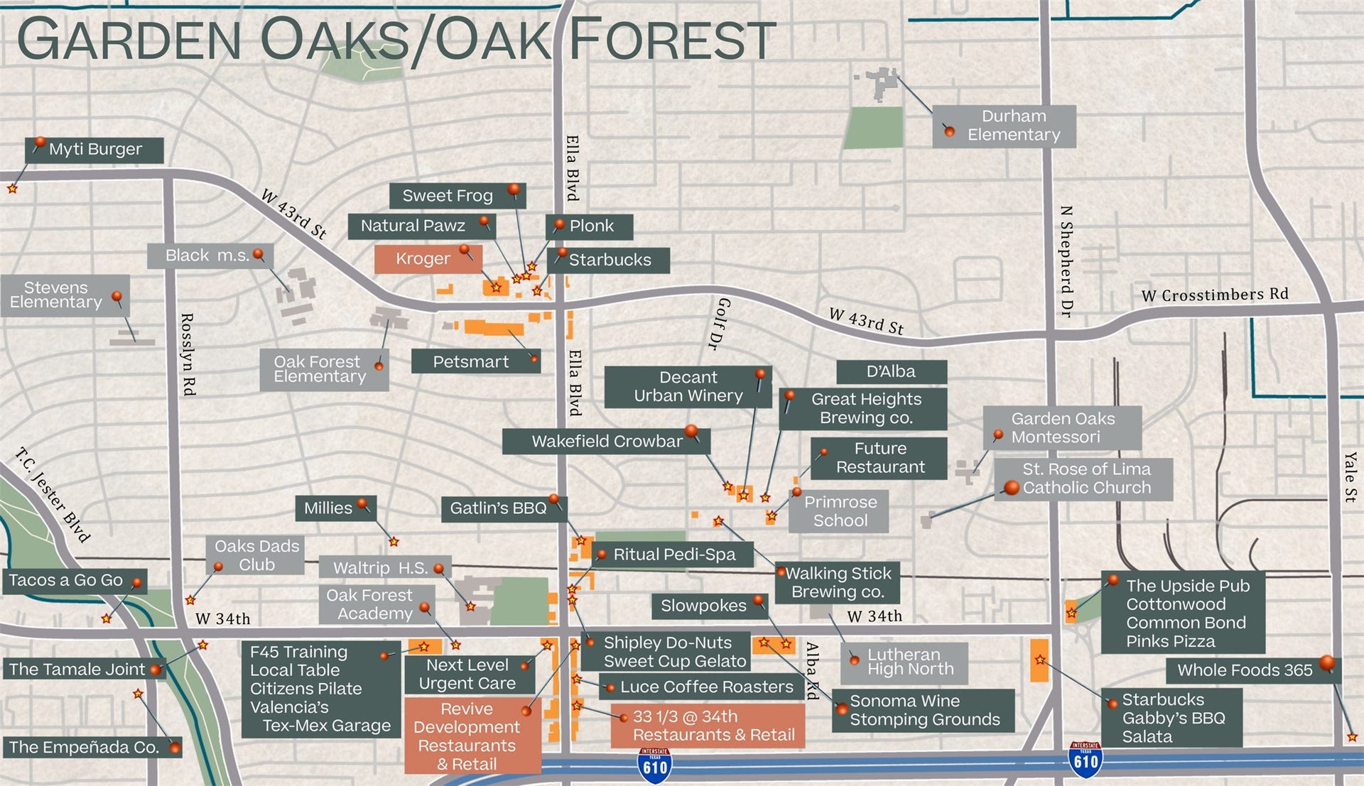 Situated in one of Houstons most developing neighborhoods, this home is a quick bike ride to the White Oak Bayou trail, upcoming restaurant and retail development and a quick drive to the new Whole Foods 365 and HEB. *this map has been rendered for the personal and exclusive use of Happen Houston
