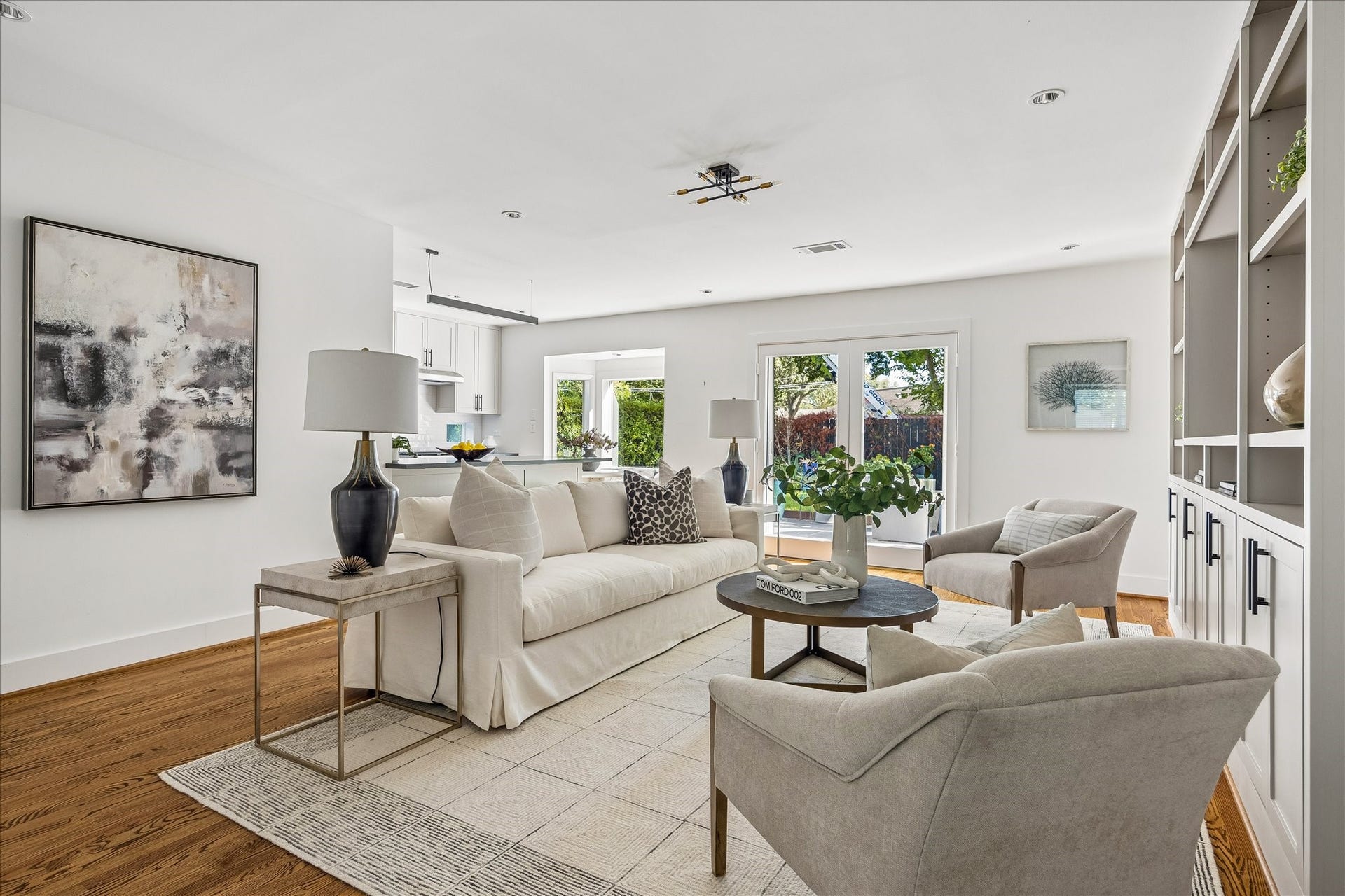 4130 Costa Rica Road, Houston, TX 77092 French doors invite the outdoors in, framing lovely backyard views from the light-filled family room.