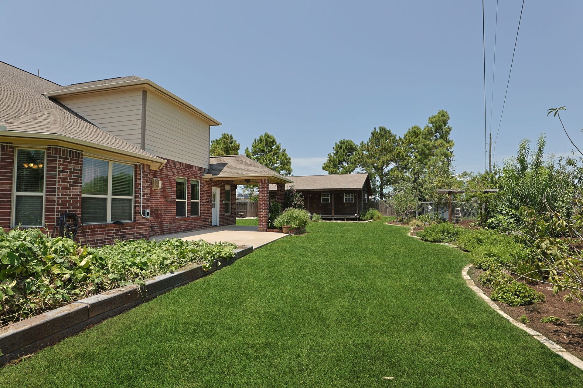 The lot is very large allowing for a lot of opportunities for any family.