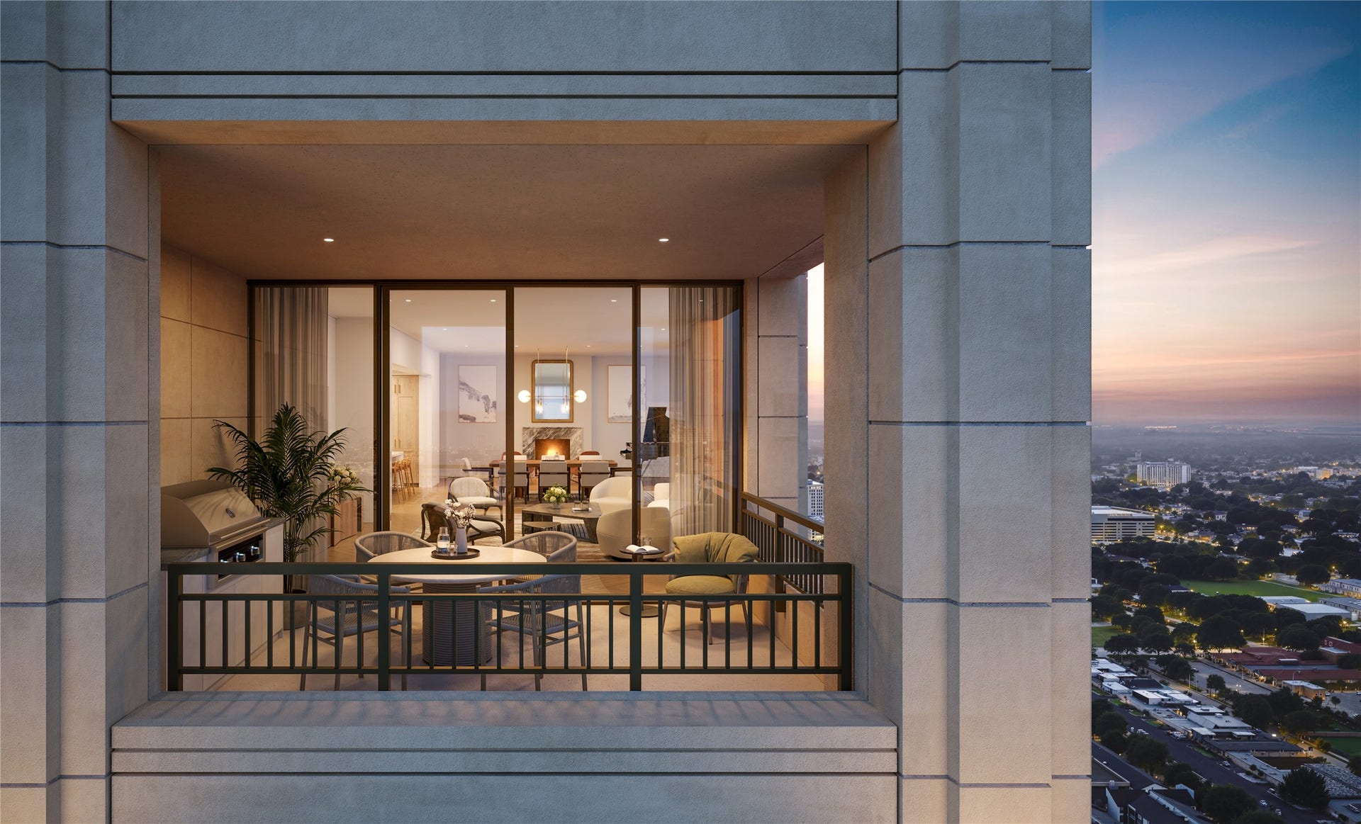 2120 Post Oak Blvd Boulevard, #20A, Houston, TX 77056 Each residence offers a minimum of one covered private loggia, with the option to include a summer kitchen for enhanced outdoor living and entertaining.