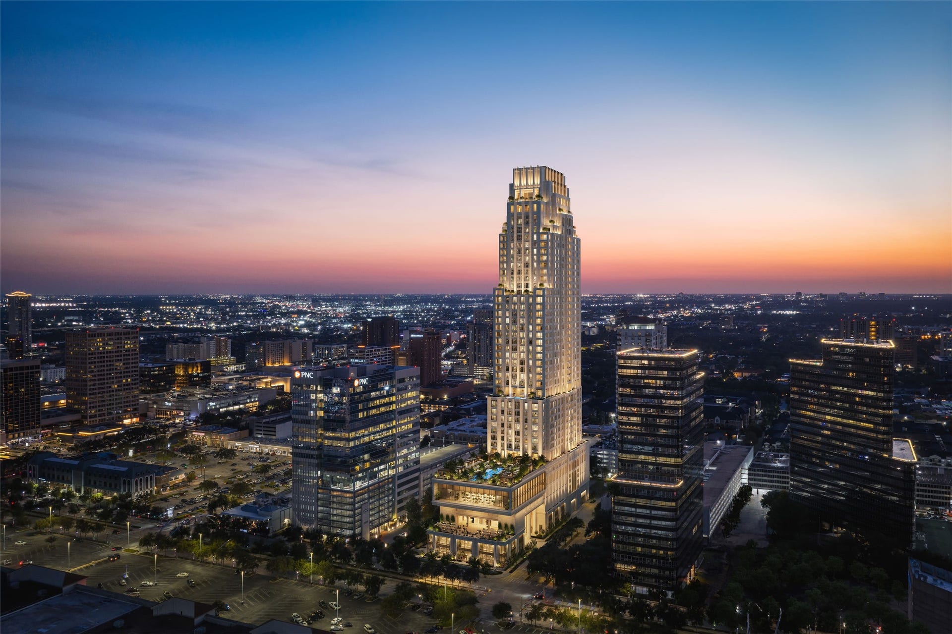 2120 Post Oak Blvd Boulevard, #20A, Houston, TX 77056 The Ritz-Carlton Residences, Houston is composed of 45 stories with 112 private residences positioned above The Ritz-Carlton hotel, which features 156 hotel keys. Residents enjoy a dedicated full floor of exclusive amenities, along with access to all hotel offerings, including The Ritz-Carltons world-class spa.