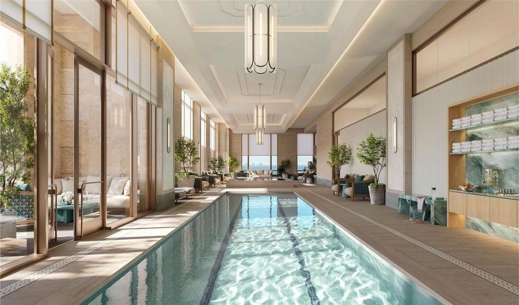 2120 Post Oak Blvd Boulevard, #20A, Houston, TX 77056 The 18th floor is the residents private amenity level, featuring an indoor 75 x 10 heated lap pool designed for wellness and relaxation. Just beyond, a spa-inspired setting includes a hot tub and a cold plunge pool, along with a recovery terrace, creating a tranquil environment for rest, recovery, and rejuvenation.