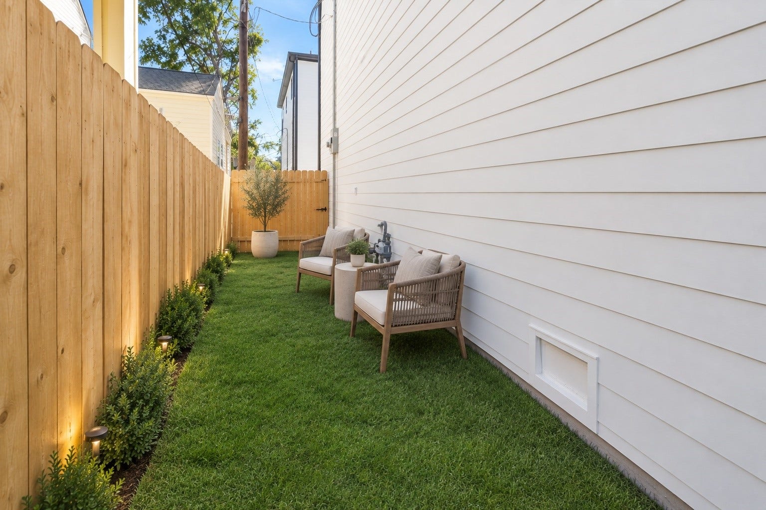Virtual backyard staging.