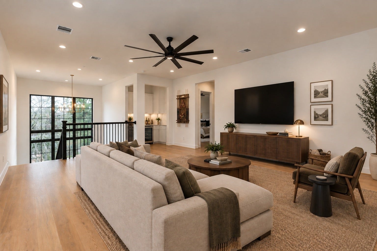 Upstairs living room/ game room virtual staging.