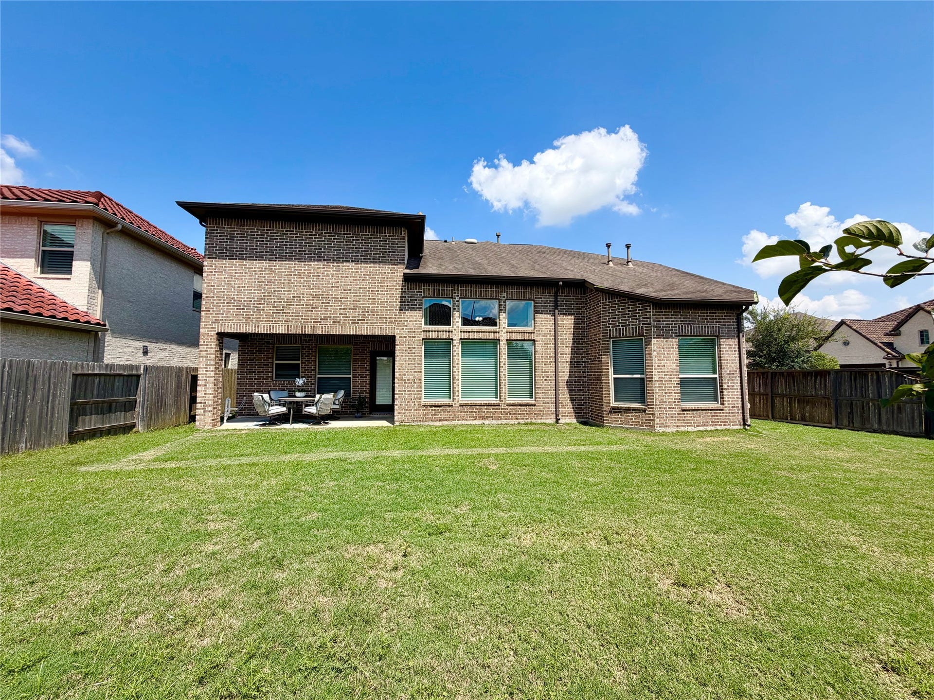 6503 Jesse Creek Lane, Sugar Land, TX 77479 Back yard all brick exteior