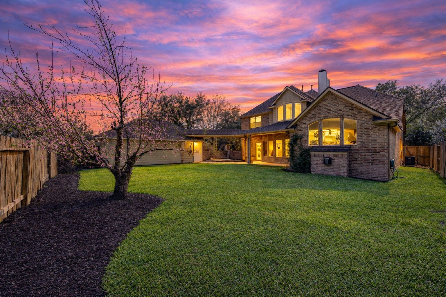 18614 Thomas Survey Drive, Cypress, TX 77433 Night view of backyard