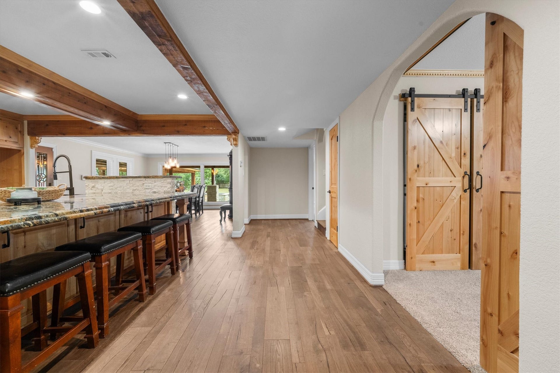 7119 Poole Road, Spring, TX 77379 From the entry looking toward the living areas and kitchen.