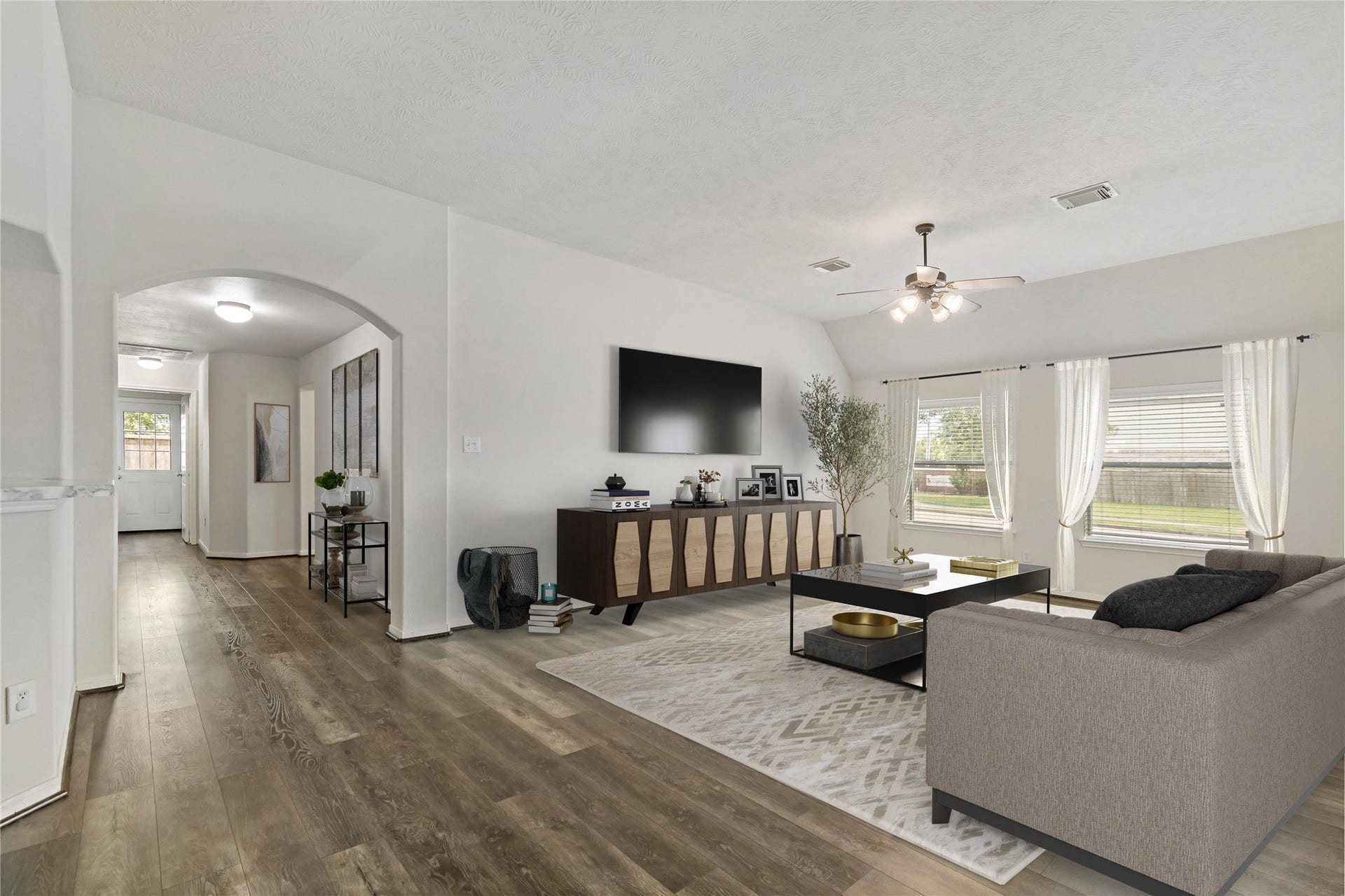 3419 Cypress Village Drive, Pearland, TX 77584 DIGITAL STAGED LIVING ROOM