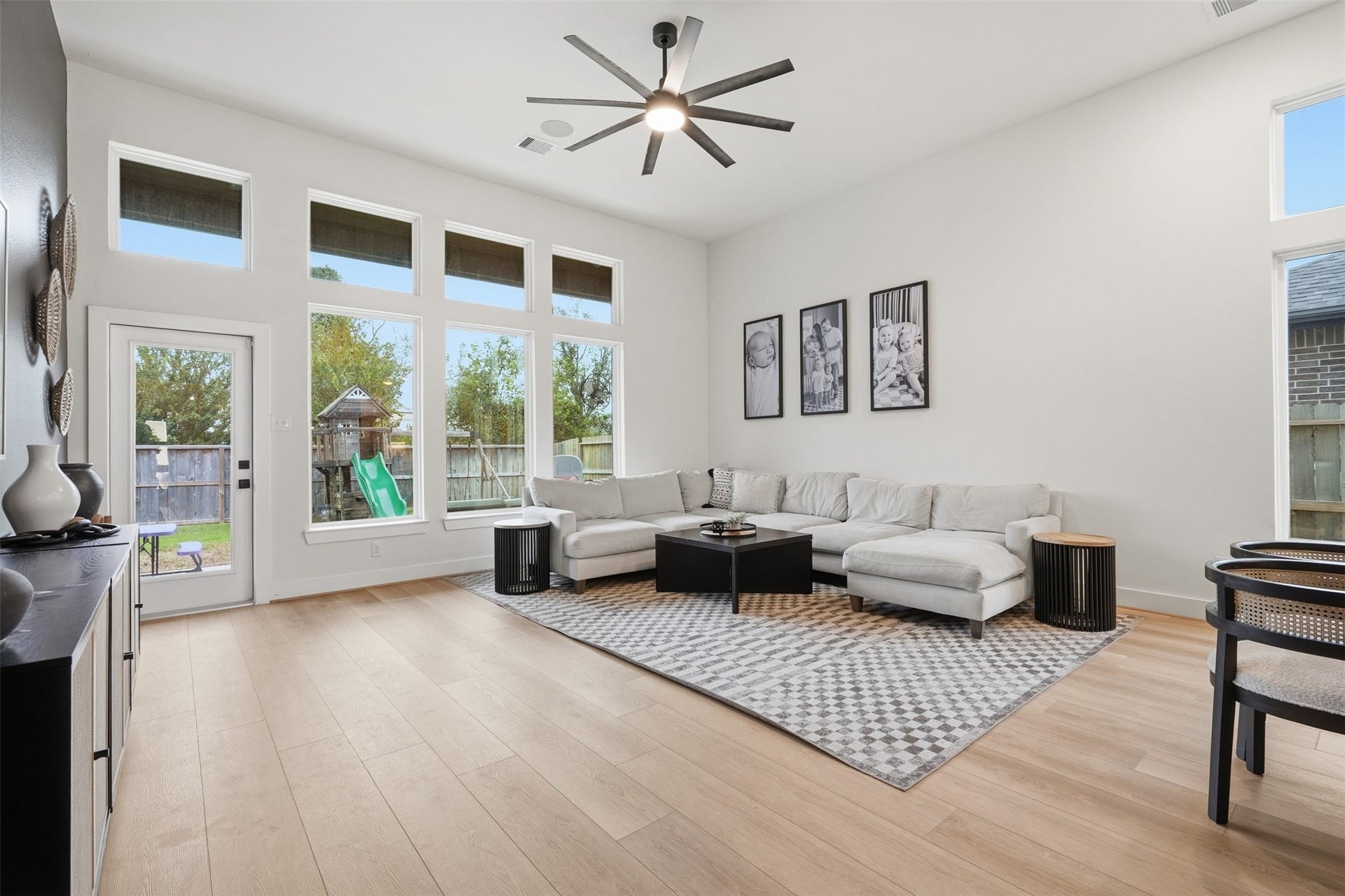 3619 Riverlands Drive, Santa Fe, TX 77510 Soaring ceilings and natural light shows off the new floors
