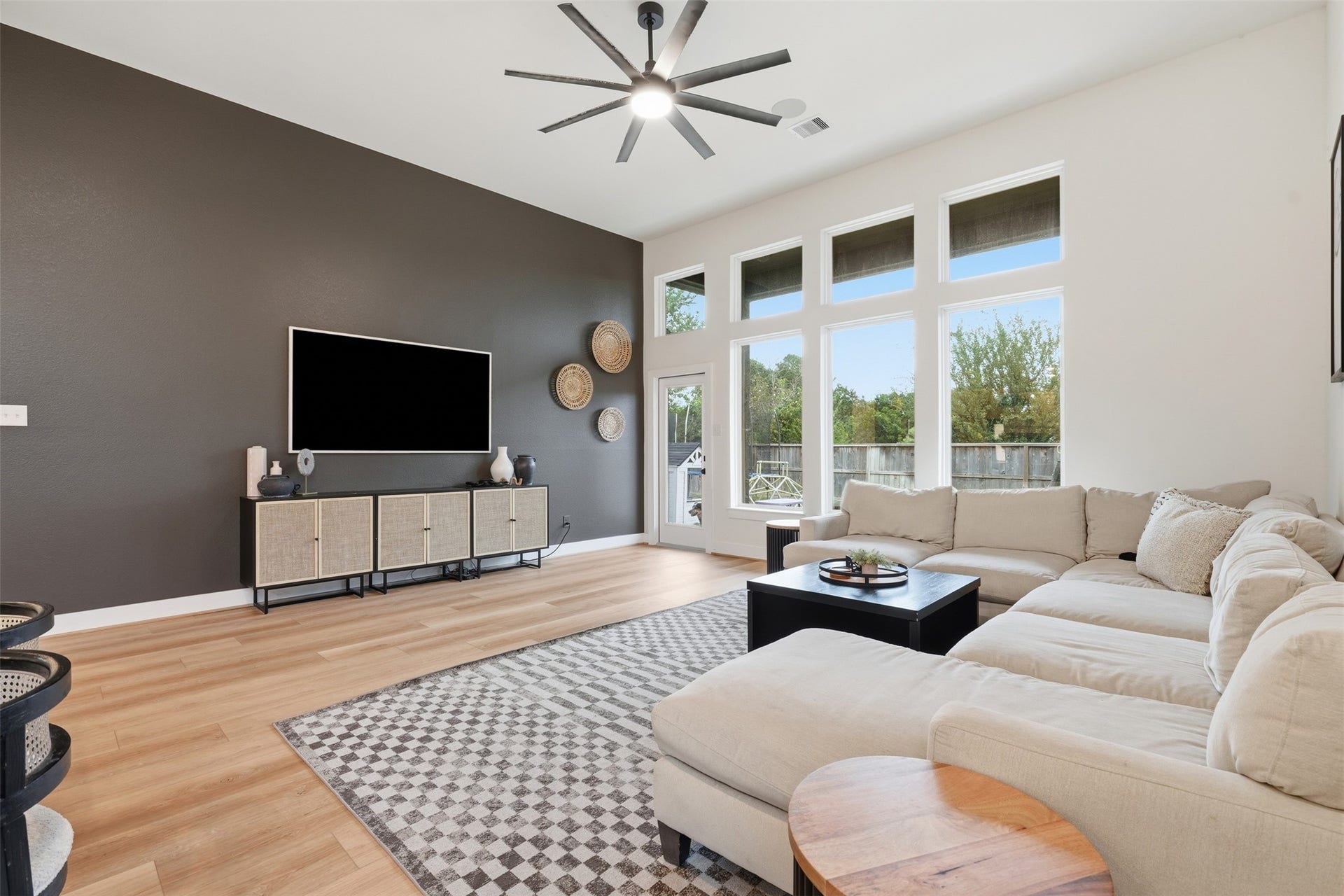 3619 Riverlands Drive, Santa Fe, TX 77510 Soaring ceilings and natural light shows off the new floors