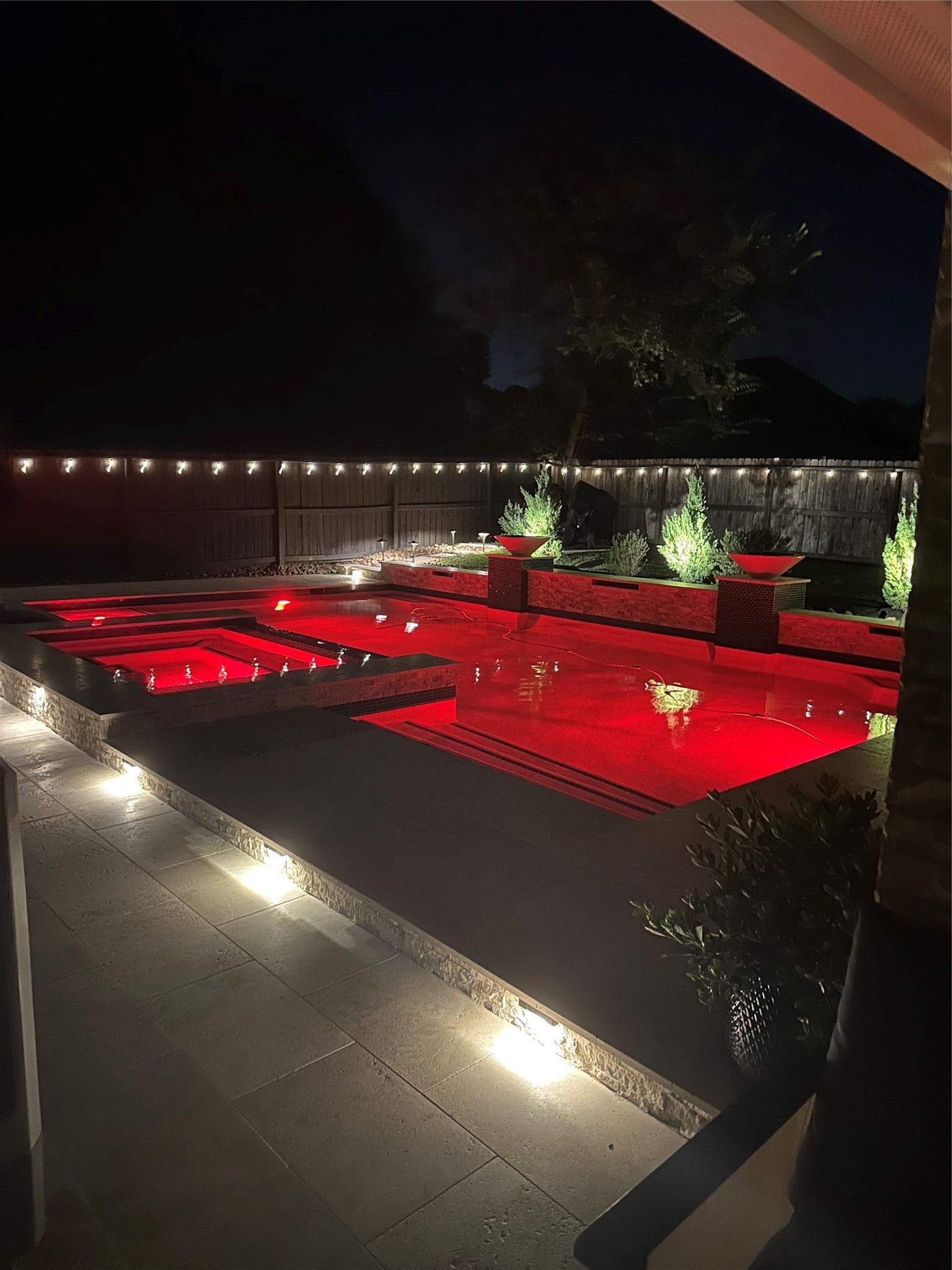 12830 Point Aquarius Boulevard, Willis, TX 77318 Color changing lights in the pool and spa, you can change them to match every holiday or special event.
