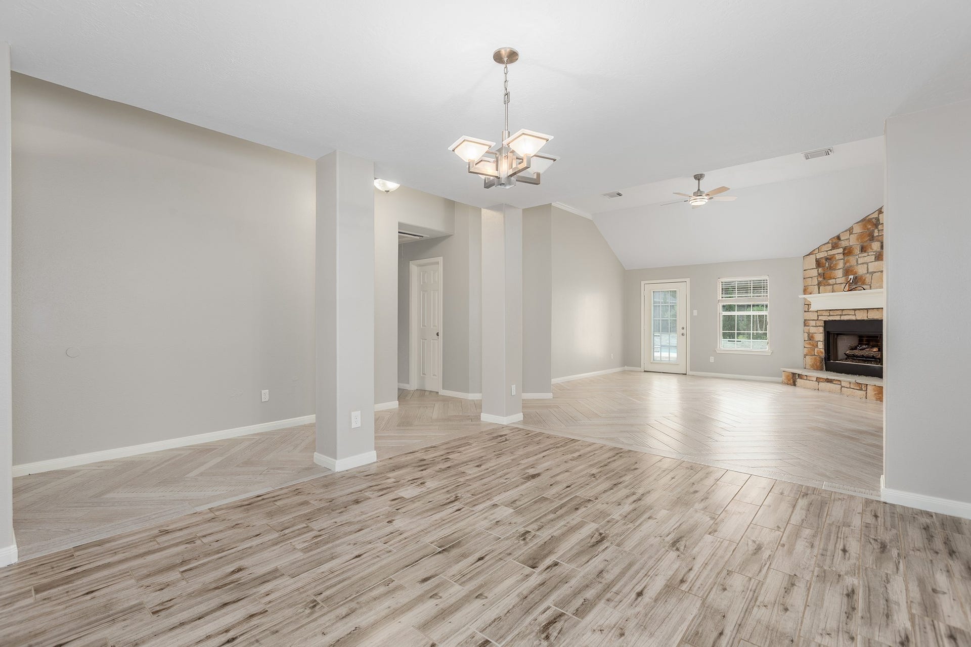 12830 Point Aquarius Boulevard, Willis, TX 77318 The is a one-story open concept home with lots of amenities.