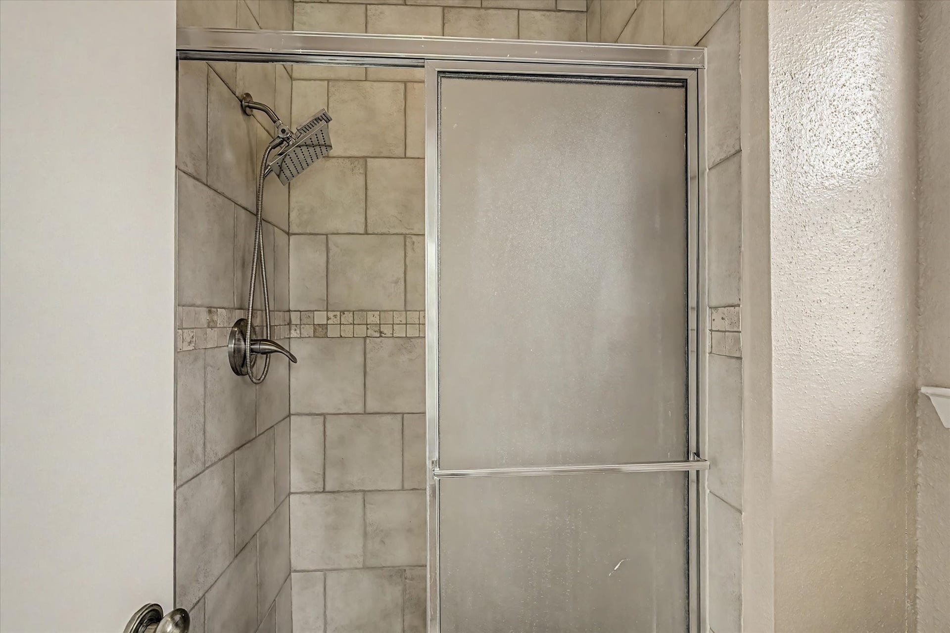 14218 Whitecross Drive, Houston, TX 77083 Tiled Shower in Primary Bath