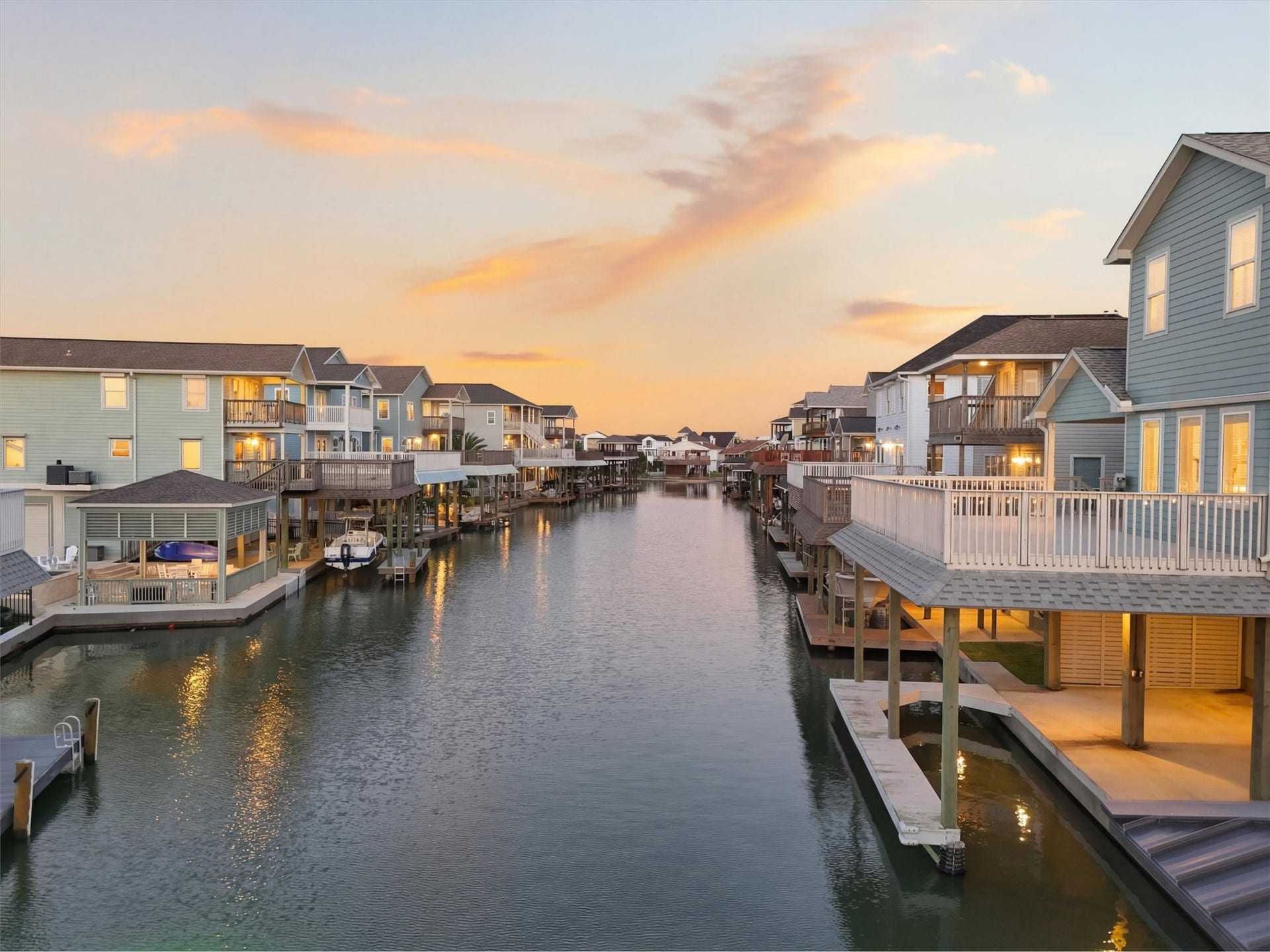 438 Amanda Circle, Tiki Island, TX 77554 The canal behind the home
offers the kind of setting
waterfront buyers dream about,
with peaceful water, private dock
access, and an inviting backdrop
for everyday coastal living.