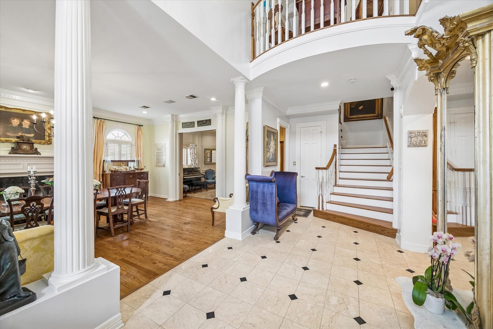 2120 Potomac Drive, #A, Houston, TX 77057 A sweeping foyer greets you as you step inside. Marble floors, elegant columns and gorgeous formals set the tone for the rest of the home. Underneath the stairs is a huge storage closet.