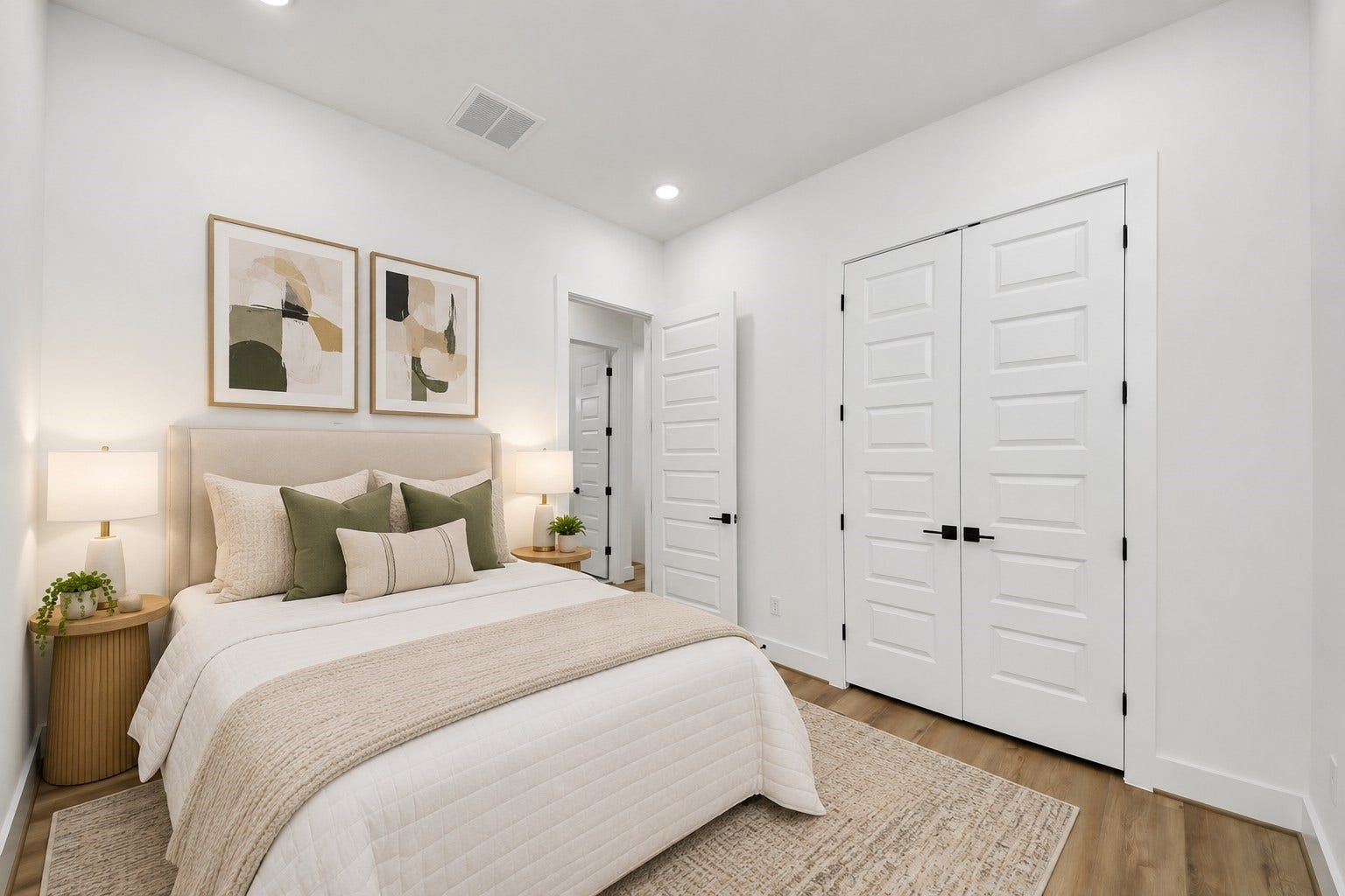 Virtually staged first-floor second bedroom.