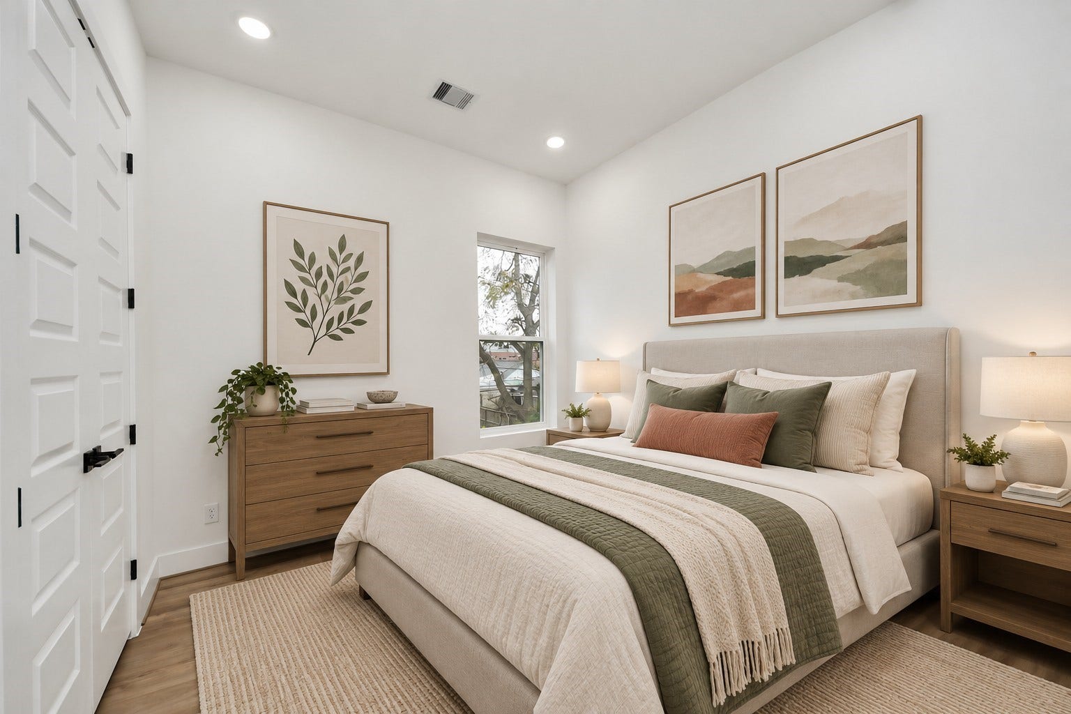 Virtually staged second-floor second bedroom.