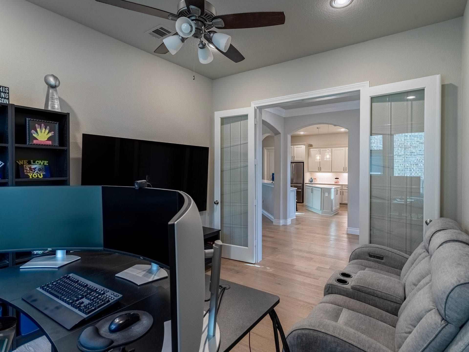 17429 Orchid Falls Lane, Conroe, TX 77302 French doors and fan in study
