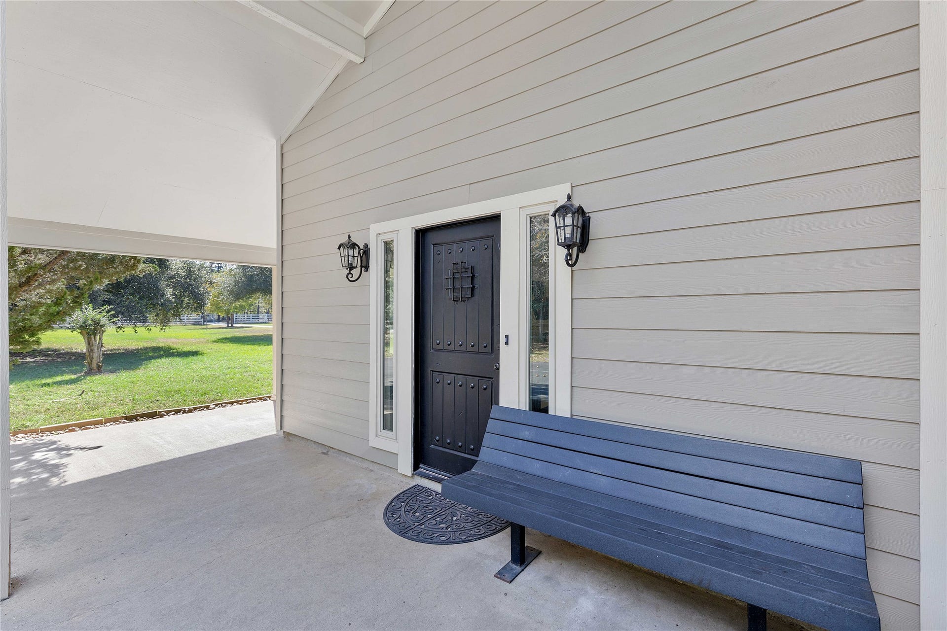 Front door with cover front patio