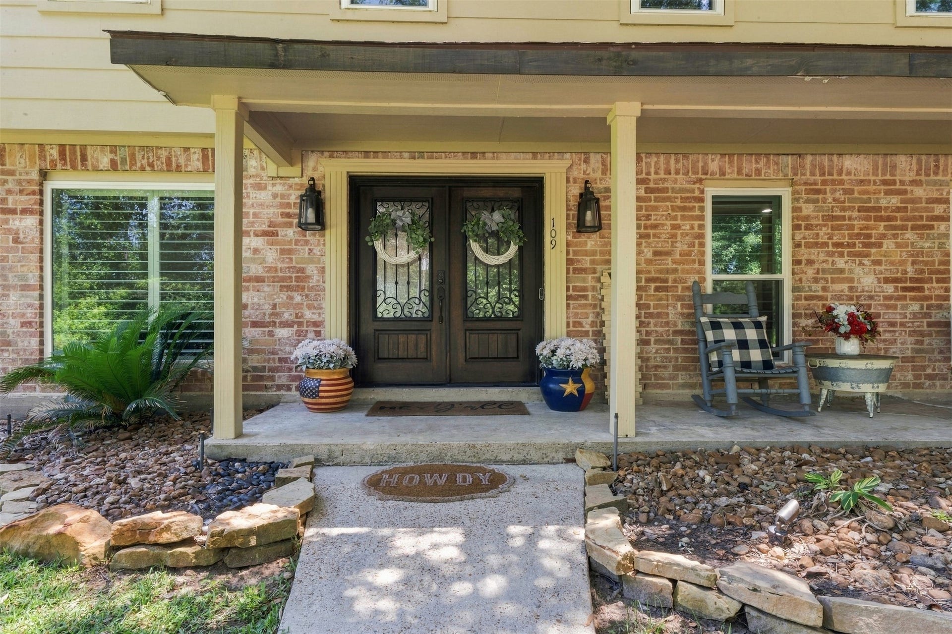109 Riverbrook Drive, Conroe, TX 77385 Welcoming front door and porch