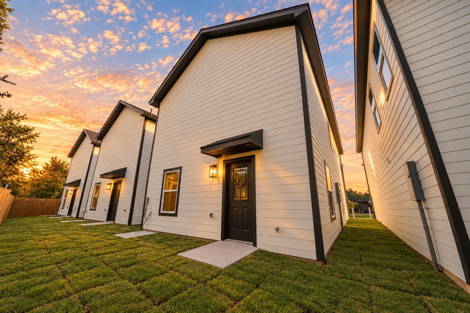 6673 Nielan Street, Houston, TX 77028 Rear exterior view showcasing the home's modern design, fully fenced backyard, private outdoor space & convenient access from the main living area.