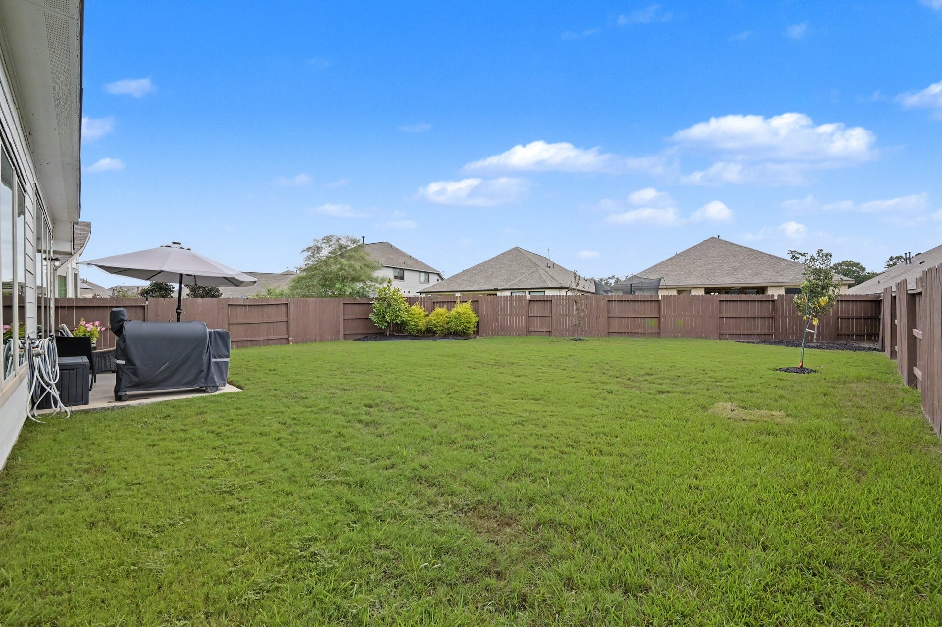 32034 August Woods Way, Conroe, TX 77385 Private Huge backyard w/ plenty of room for pool, playground, dog run and more.