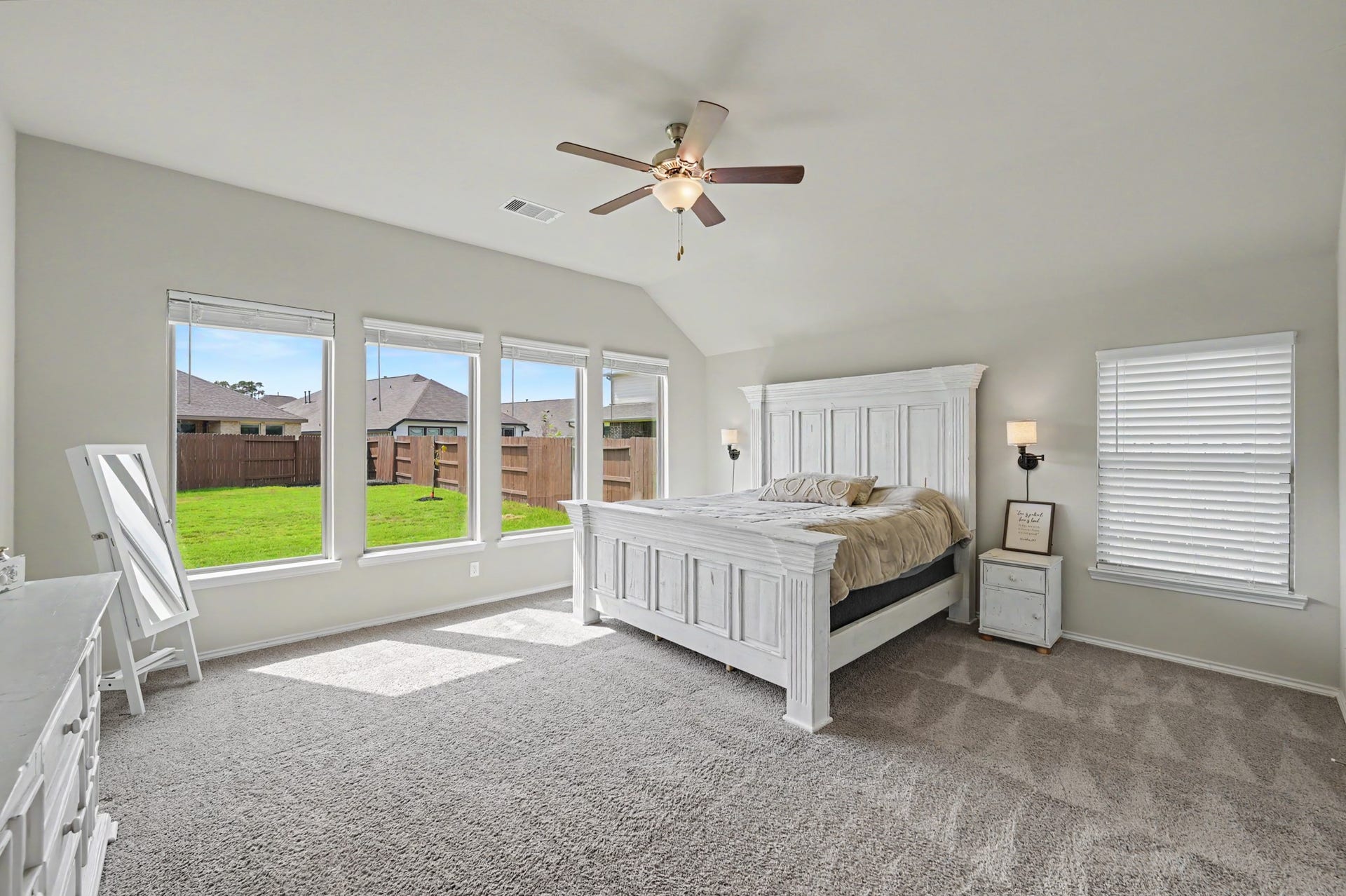 32034 August Woods Way, Conroe, TX 77385 Primary suit overlooking backyard. Plenty of natural light