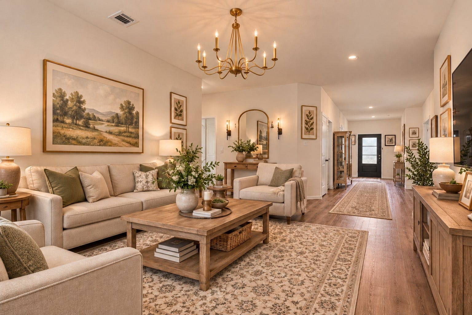 17342 Silver Birch Court, New Caney, TX 77357 Virtually staged living room.