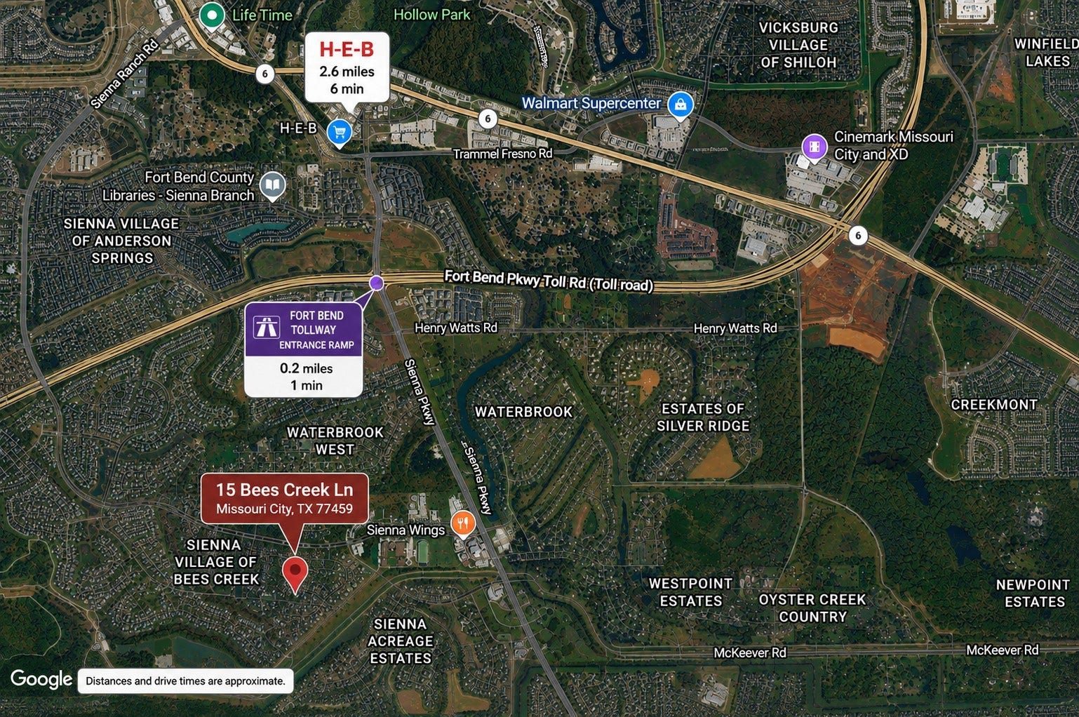 15 Bees Creek Court, Missouri City, TX 77459 Located at the front of Sienna means easy access to stores and major roads.