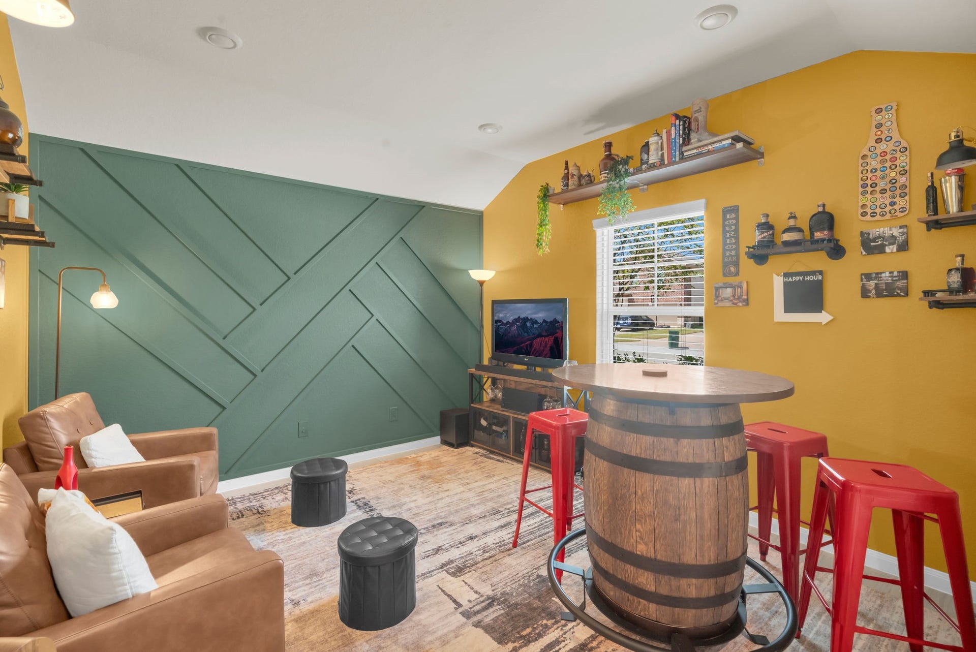 2315 Scarlett Pine Bend, Tomball, TX 77375 Private home office with bright walls, a stylish accent wall and front yard views.