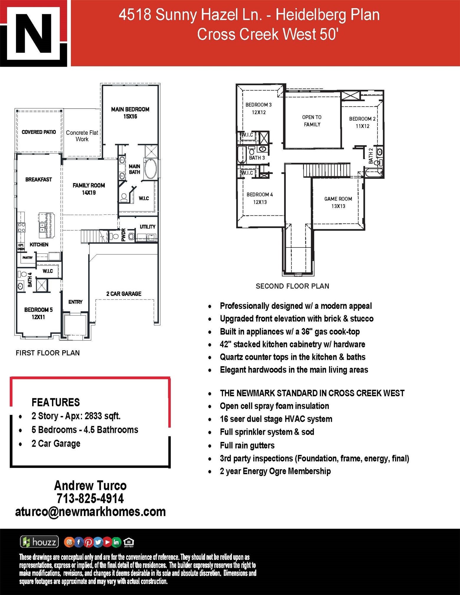 4518 Sunny Hazel Lane, Fulshear, TX 77441 Heidleberg Floorplan