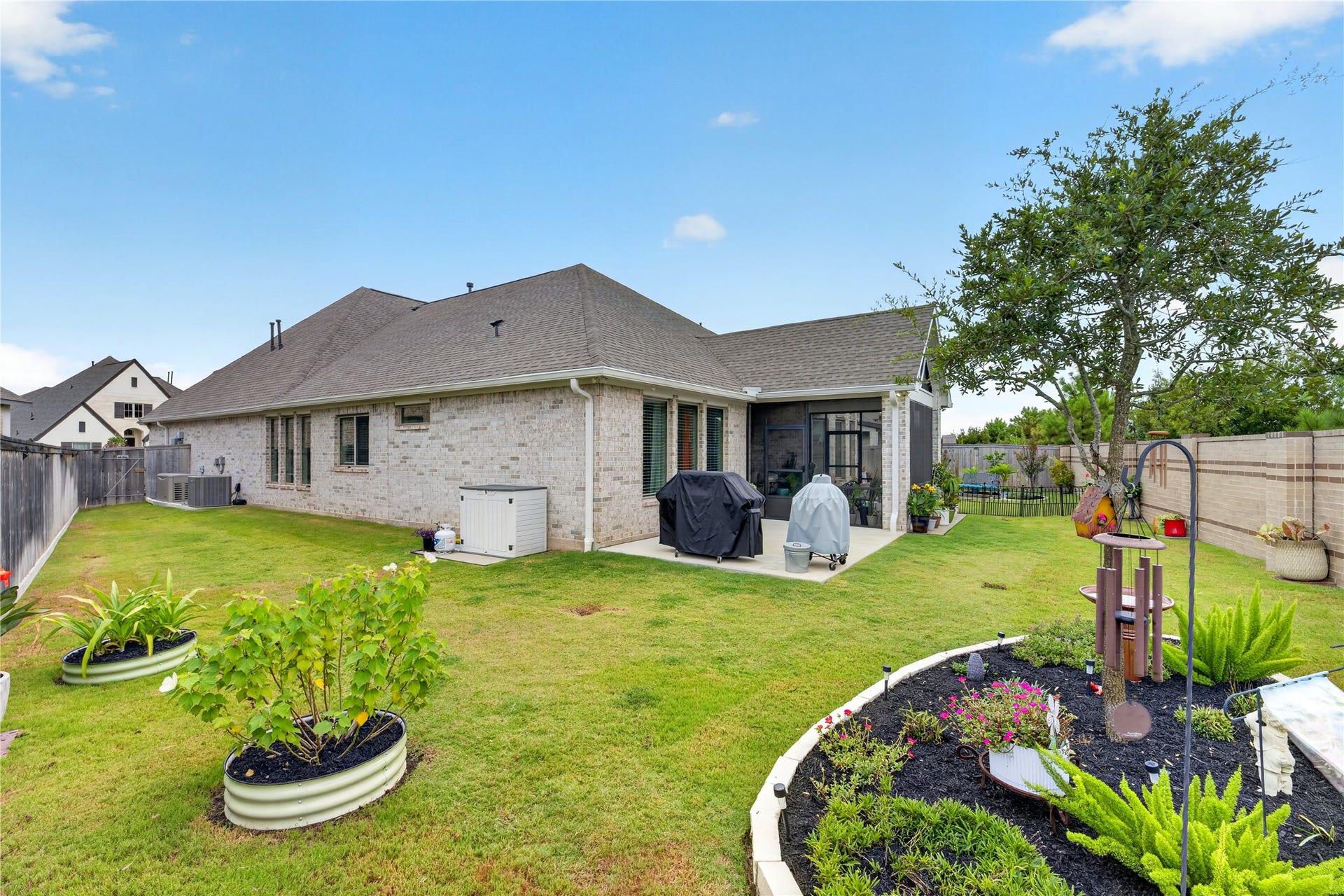 11351 Cosmopolitan Drive, Cypress, TX 77433 The spacious lot has been thoughtfully designed and lovingly maintained by the owners, showcasing beautiful landscaping and garden areas. This single story, all-brick home also features a whole-house generator.