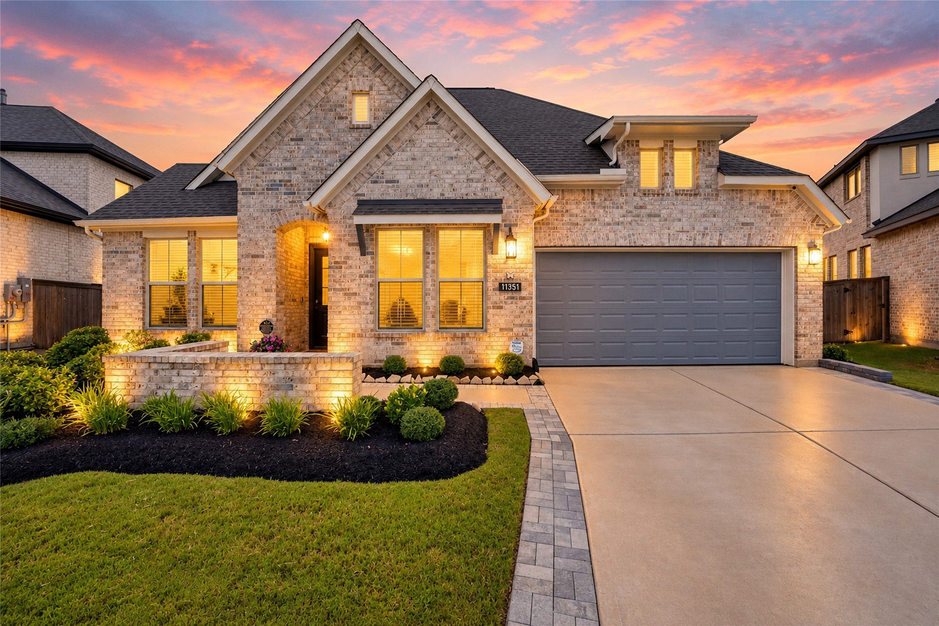 11351 Cosmopolitan Drive, Cypress, TX 77433 Wow curb appeal starts here. This home boasts brick all around, an extended driveway, and beautifully manicured landscaping, all complemented by a spacious 3-car tandem garage.