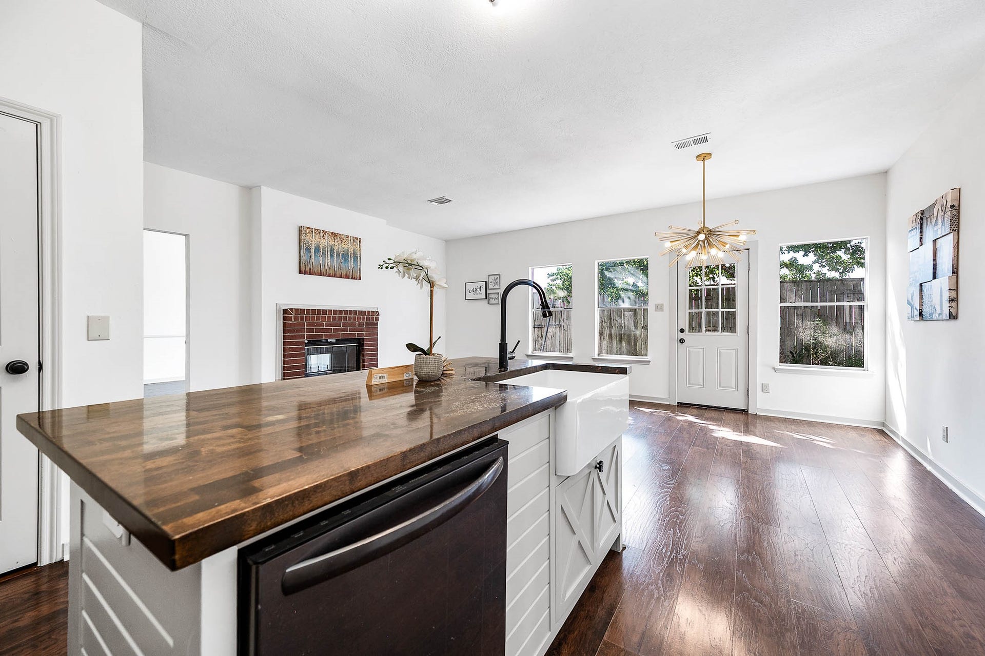 16039 Mountain Shadows Drive, Houston, TX 77084 Beautiful butcher block island & also durable to added character to the kitchen