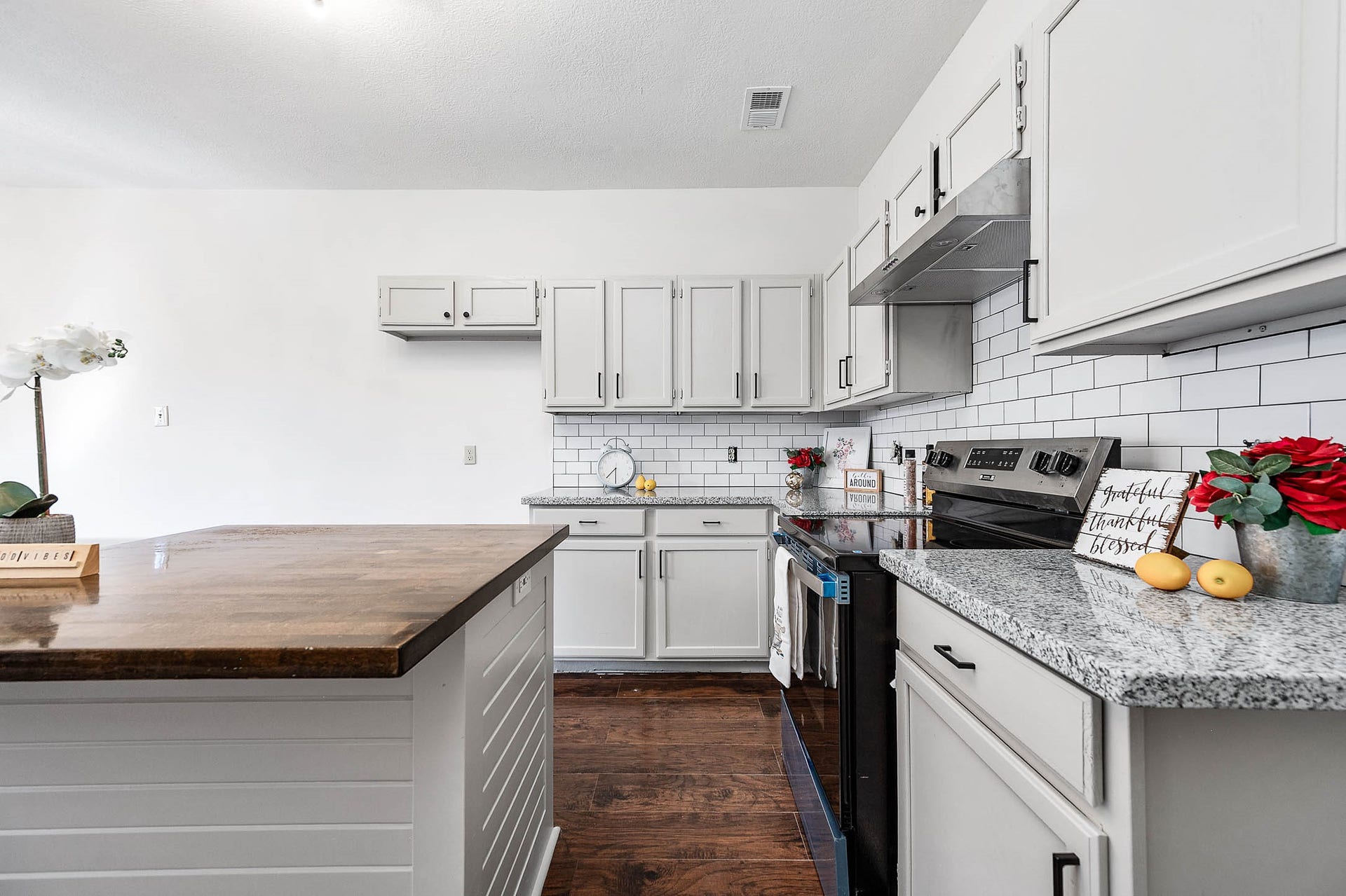 16039 Mountain Shadows Drive, Houston, TX 77084 Remodeled kitchen with Butcher Block island, new SS applianced and granite counter top