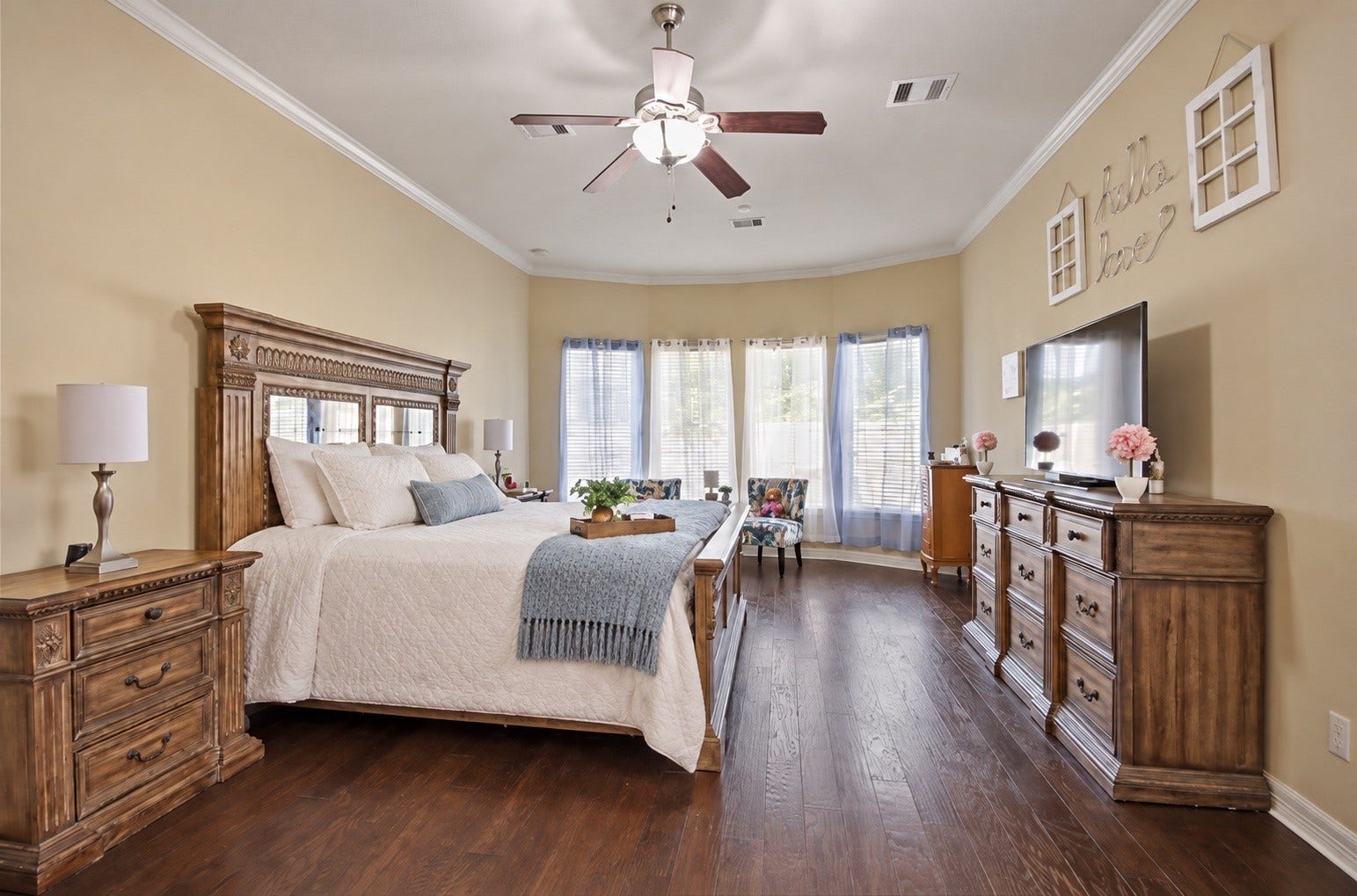 Spacious primary bedroom located on the first floor.