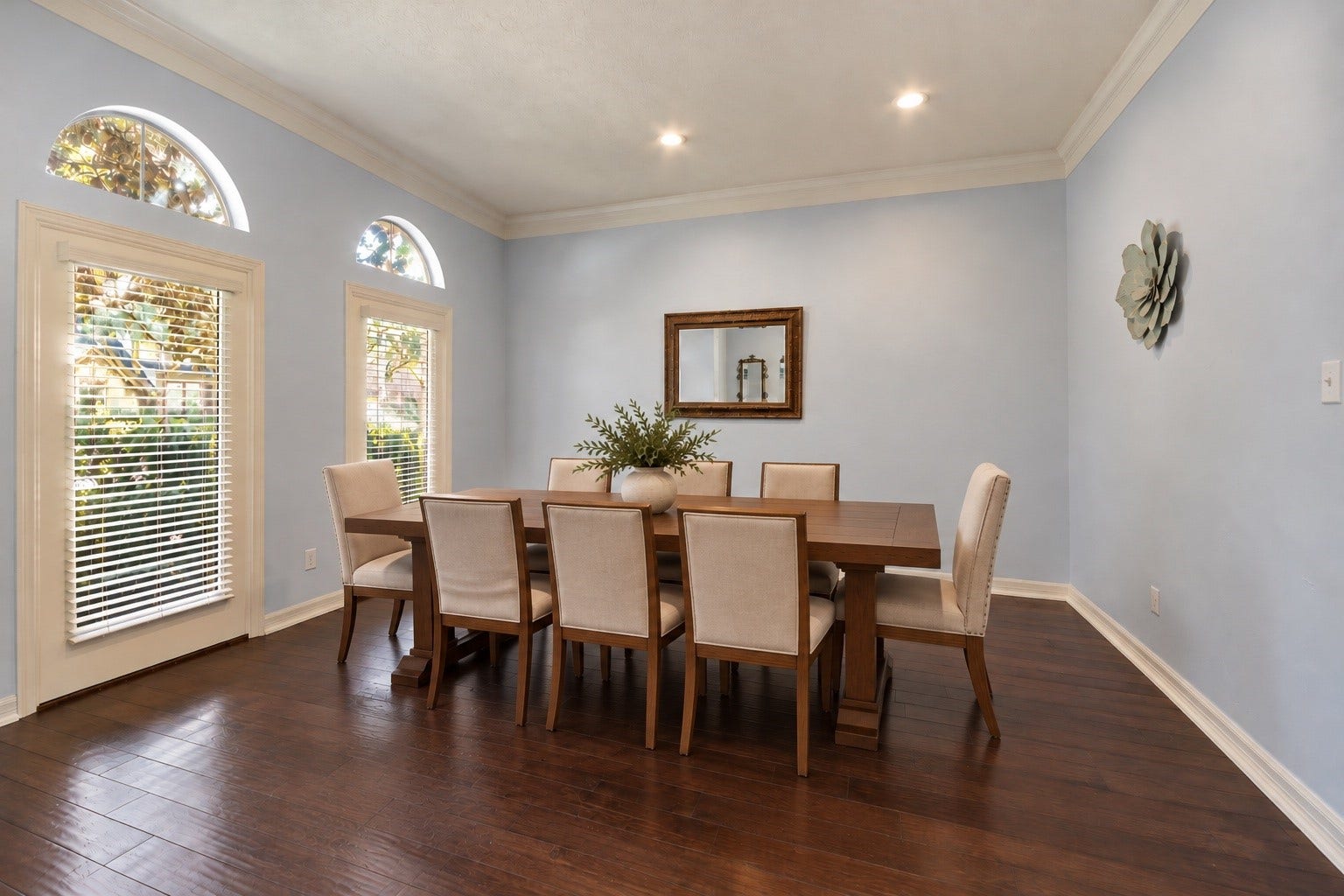 You can definitely fit a larger dinning table if wanted.