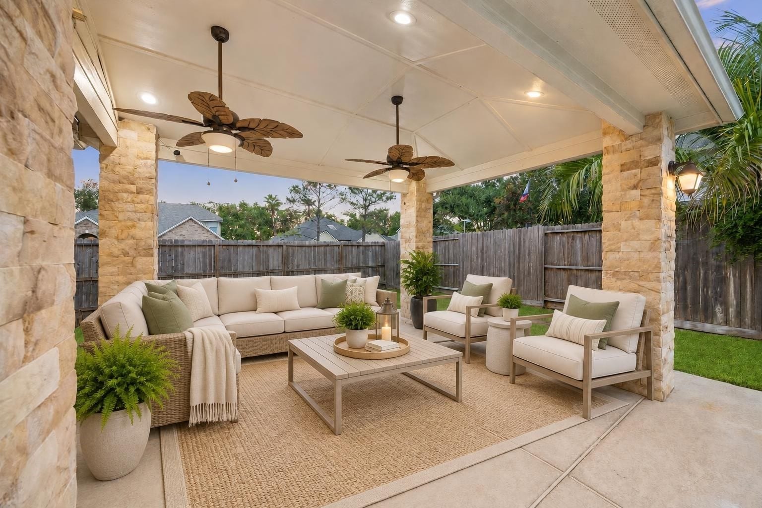 Beautiful outdoor patio area. Virtually staged.