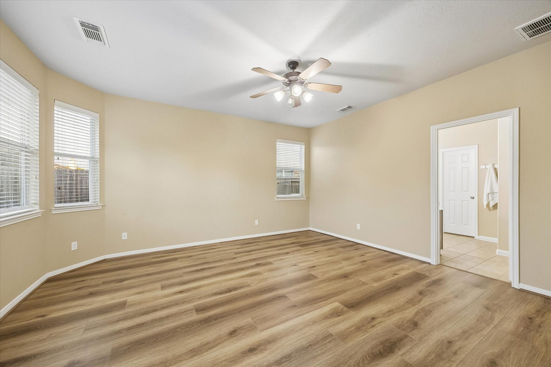 Very large primary suite, located on 1st floor.