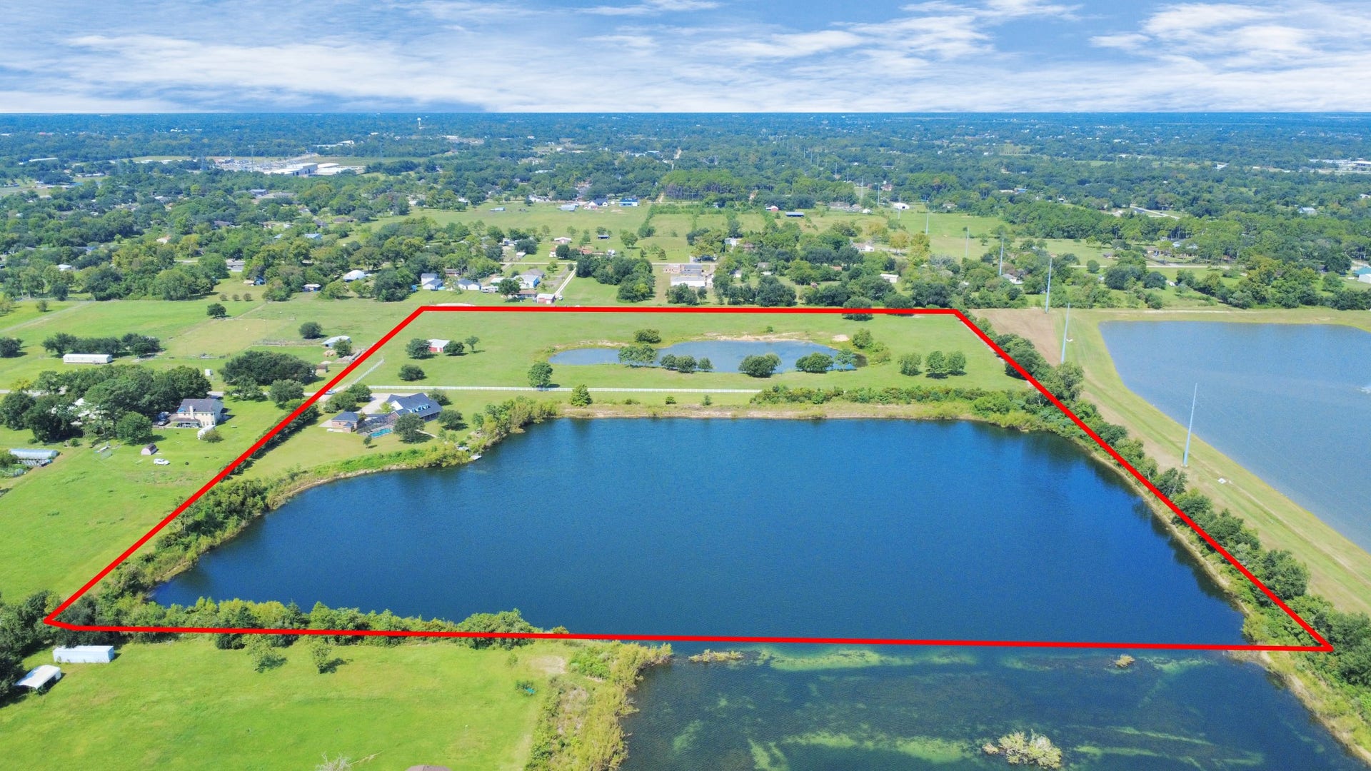 3237-2 Avenue G 1/2, Santa Fe, TX 77510 Both properties. Property line in red is not the exact property boundary line, It is showing what the seller iis currently using including the R.O.W. Buyer to verify property boundary lines.