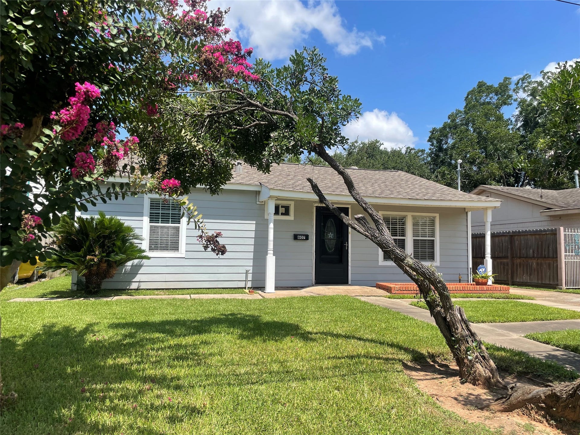 One story home with 3 bedrooms and one bath.