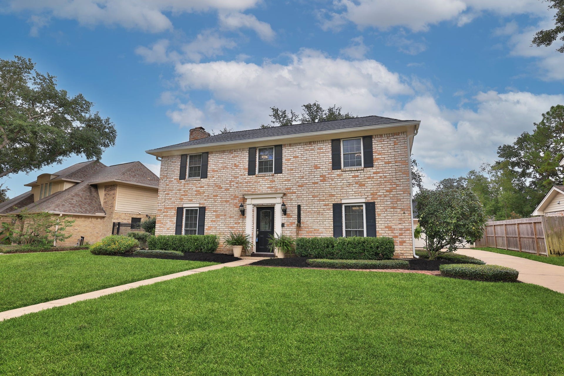 14719 Rio Pinar Drive, Houston, TX 77095 Another View of House and Long Driveway Leading to Detached Garage.