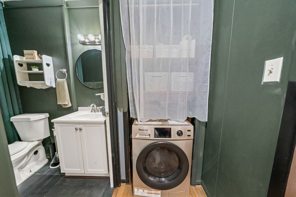 Laundry area, plumbed for stack washer and dryer