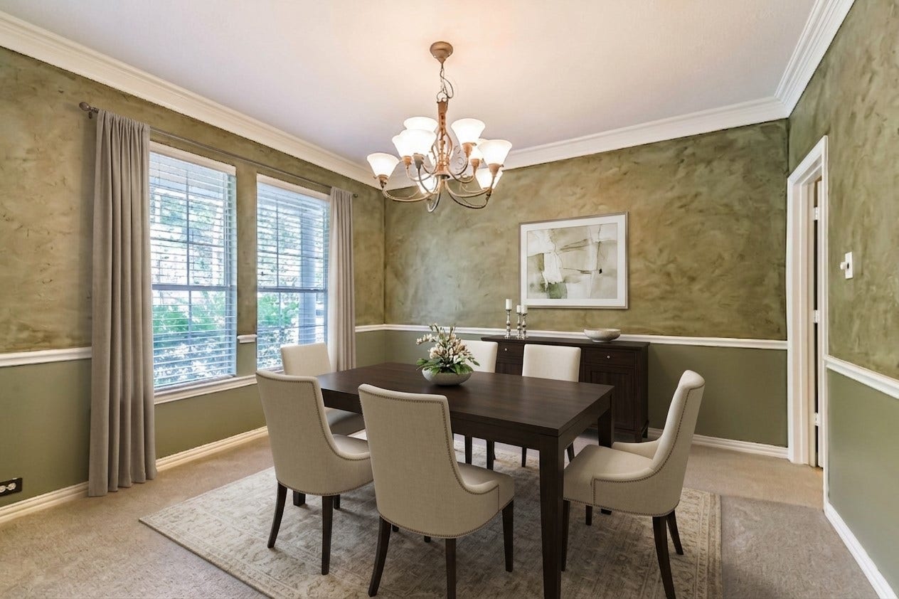 15 Filigree Pines Place, The Woodlands, TX 77382 Virtually staged dining room