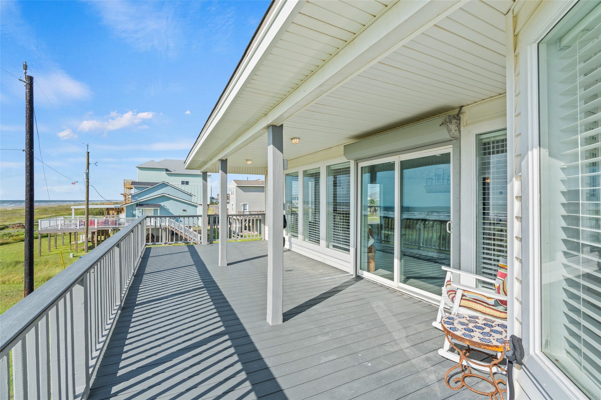 21631 Termini San Luis Pass Road, Galveston, TX 77554 Beachfront deck is perfect for enjoying coastal breezes.