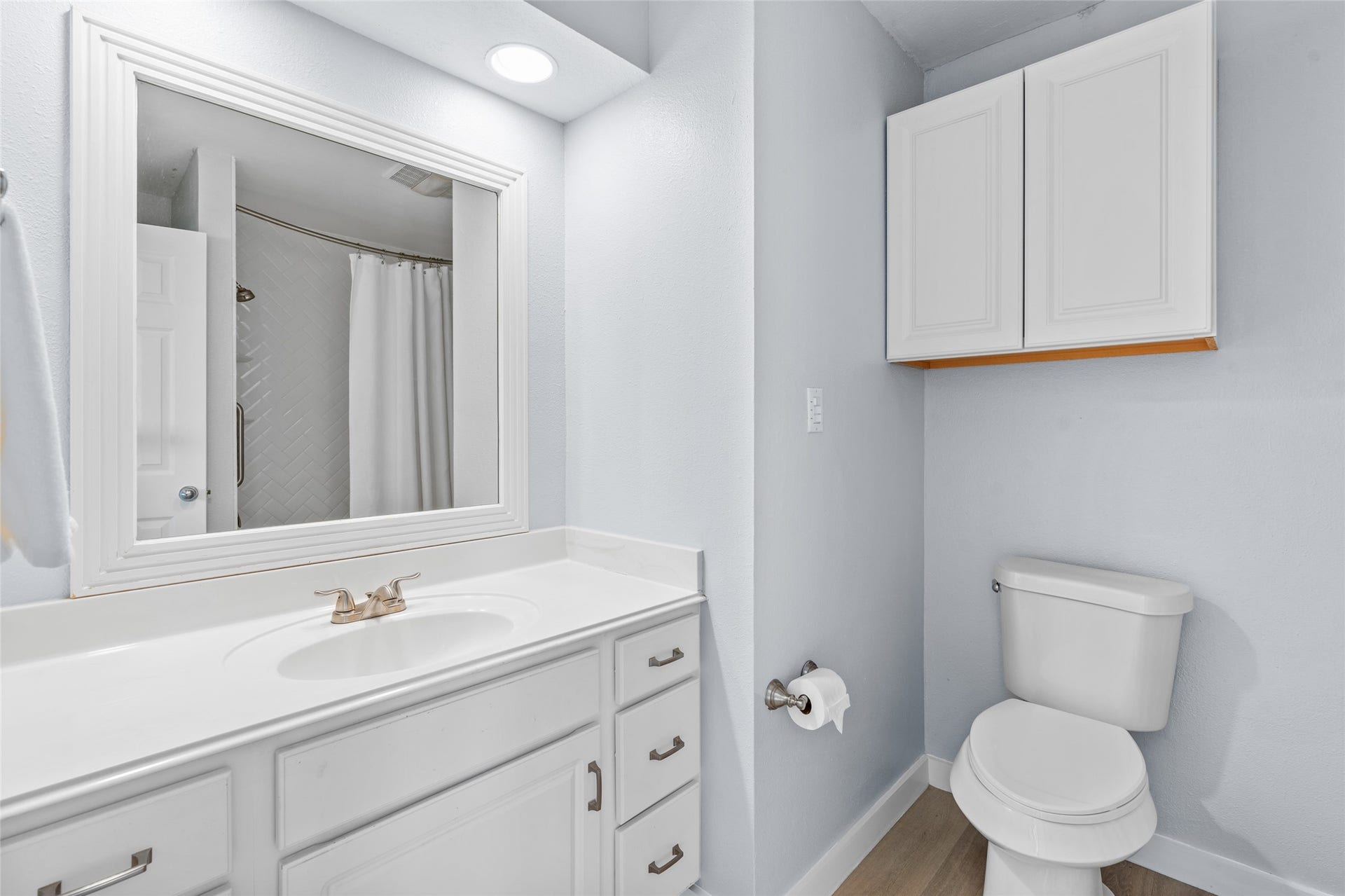 21631 Termini San Luis Pass Road, Galveston, TX 77554 Bright and inviting bathroom with ample cabinet storage.