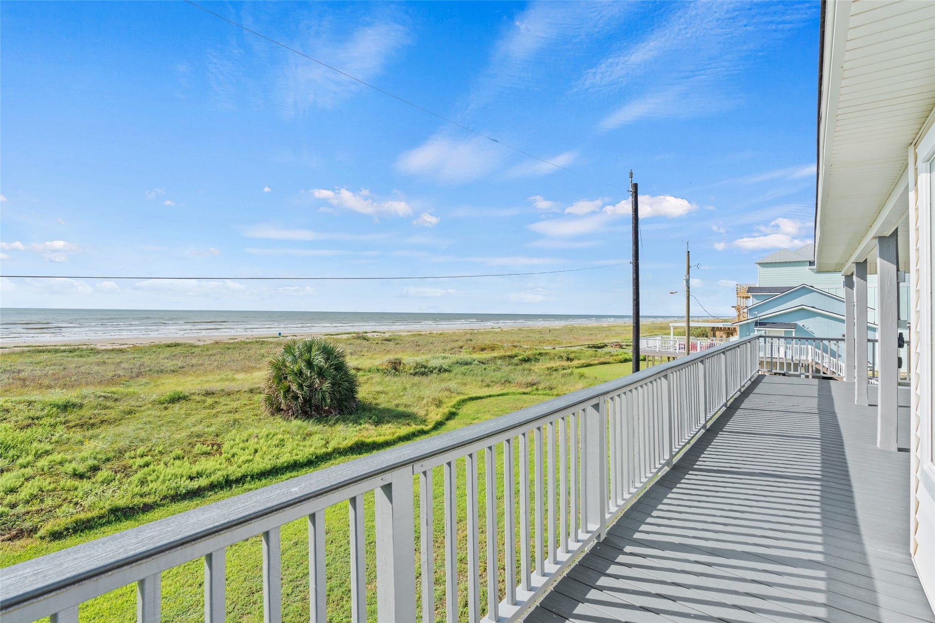 21631 Termini San Luis Pass Road, Galveston, TX 77554 Expansive balcony allows for enjoying coastal living.