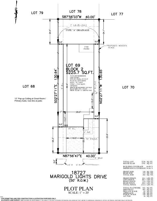 18727 Marigold Lights Drive, Richmond, TX 77407 18727 Marigold Lights Drive Preliminary Plot Plan