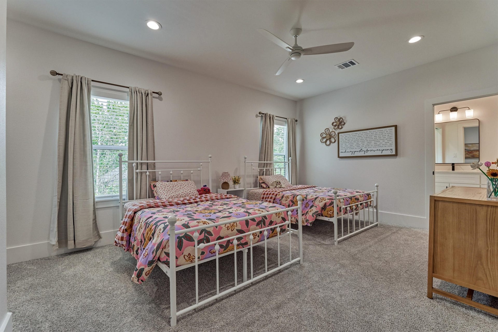 8616 Grand Lake Estates Drive, Montgomery, TX 77316 Secondary Bedroom #2 offers generous space, abundant natural light, and a walk-in closet, plus access to a Jack-and-Jill bathroom shared with Secondary Bedroom #3.