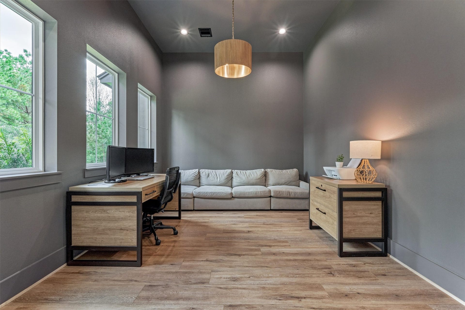 8616 Grand Lake Estates Drive, Montgomery, TX 77316 The enclosed home office is incredibly spacious and light-filled, creating an ideal work-from-home retreat.